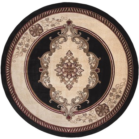 UNITED WEAVERS OF AMERICA 7 ft. 10 in. Bristol Fallon Black Round Rug 2050 10570 88R